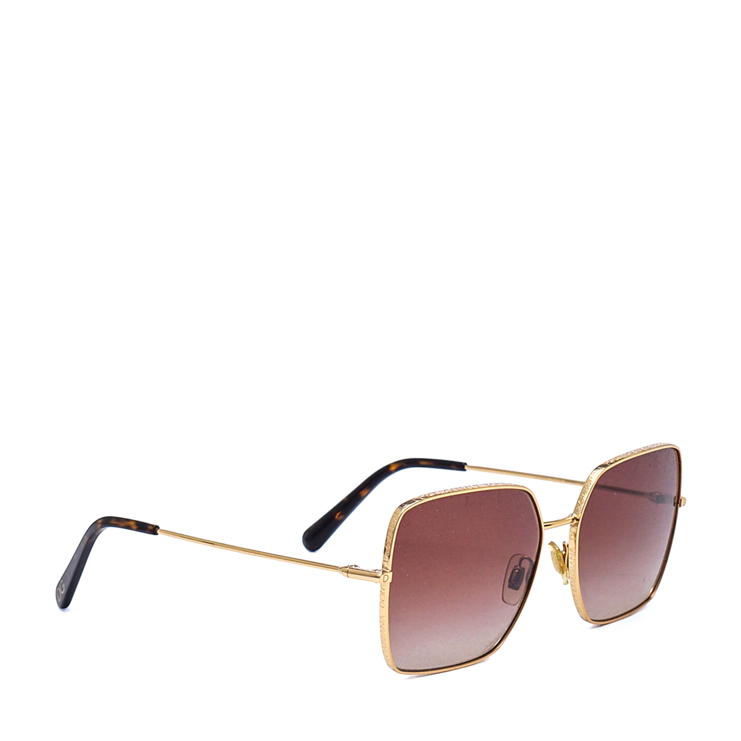 Dolce&Gabbana - Brown&Gold Tone Square Sunglasses DG 2242 02/13 57016 